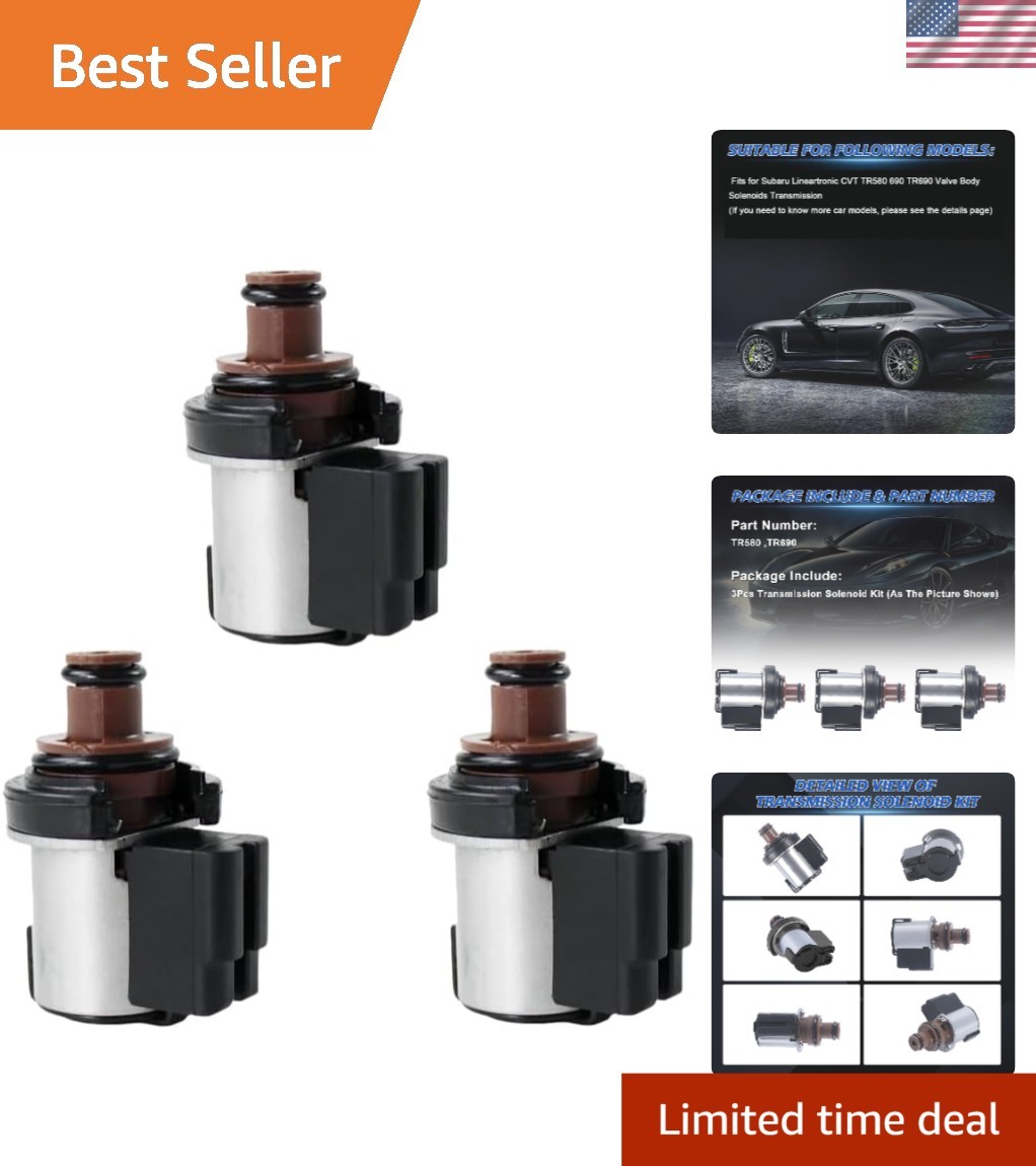 3pc Set TR580 Torque Converter Solenoid Valves for Subaru Transmission Kits