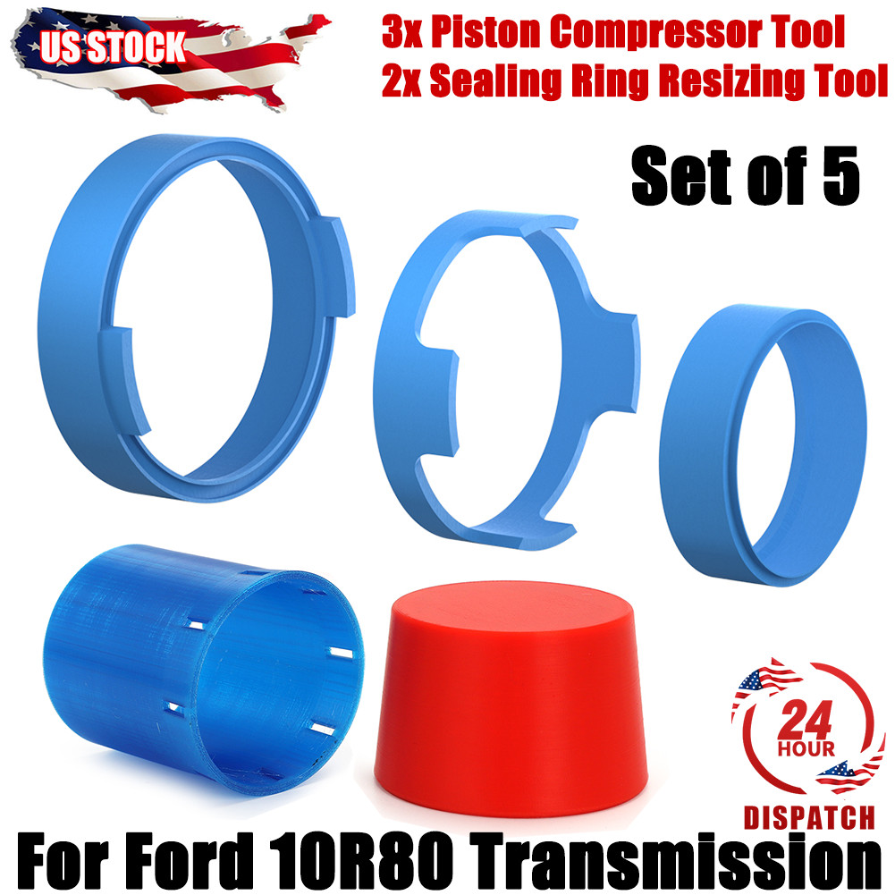 Set of 5 Sealing Ring Tool & Piston Compressor Tool For Ford 10R80 Transmission