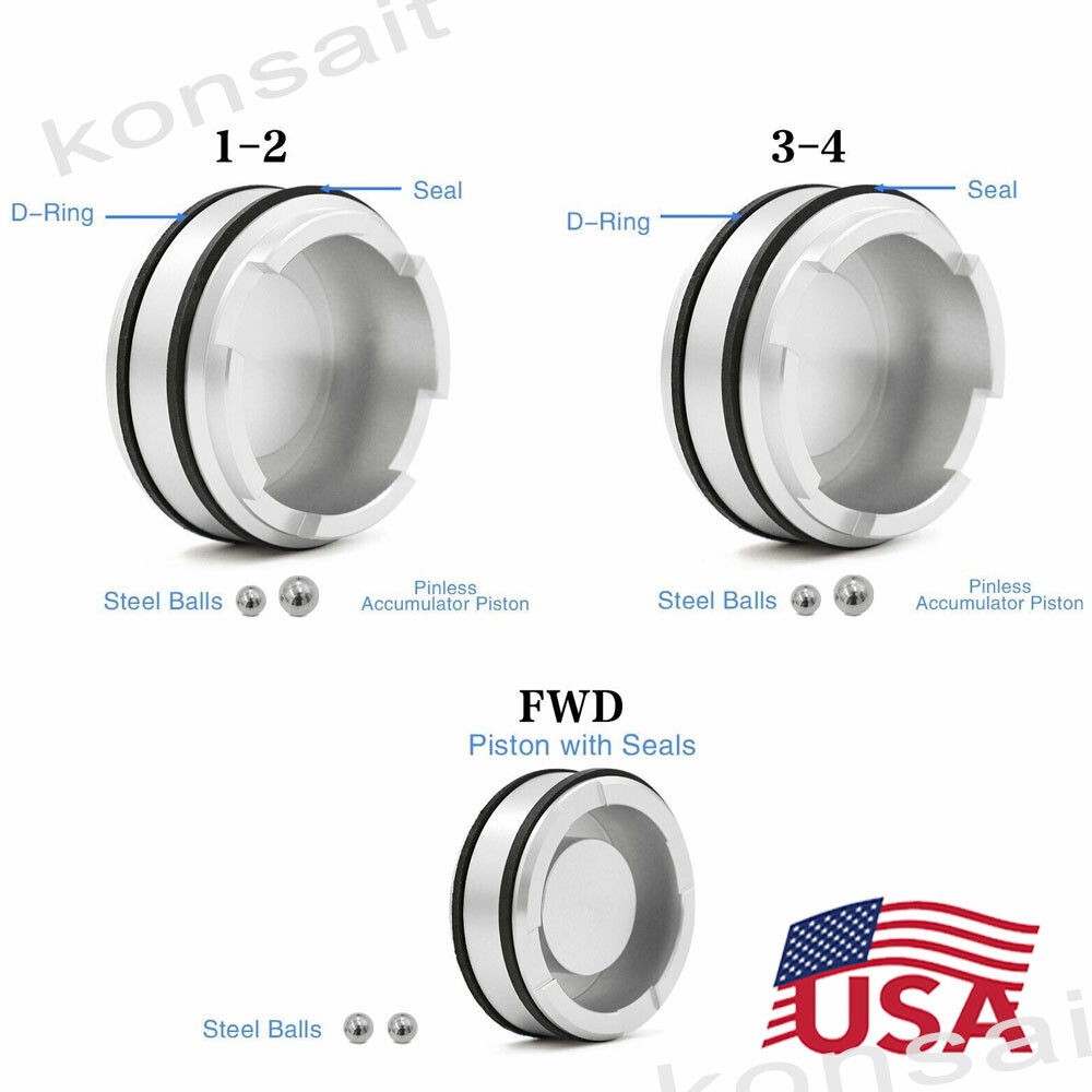 3PCS Pinless Accumulator Piston Kit Forward, 1-2, & 3-4 For GM 4L60E 4L65E 4L70