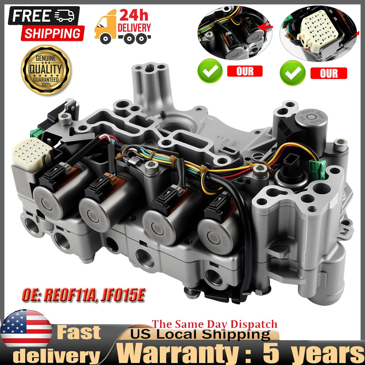 OEM Transmission Valve Body For Chevy Spark Nissan Juke Note Versa Tiida JF015E.