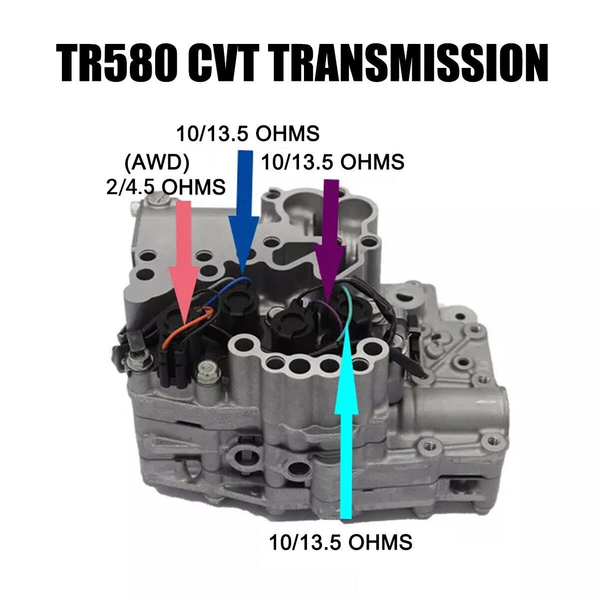 4x Trans AWD Pressure Control & Lock-Up Solenoid Kit For Subaru CVT TR580 TR690