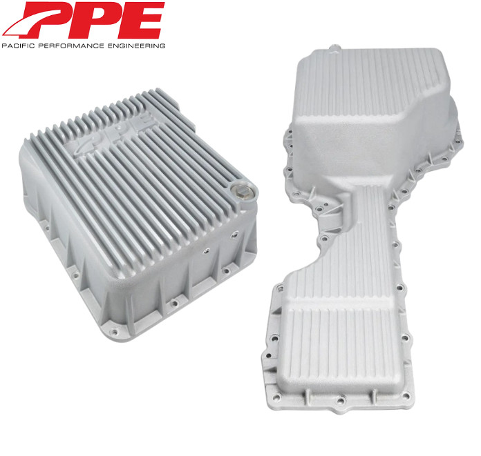 PPE Raw Deep Aluminum Transmission & Oil Pan Kit For 2017-2019 GM 6.6L Duramax