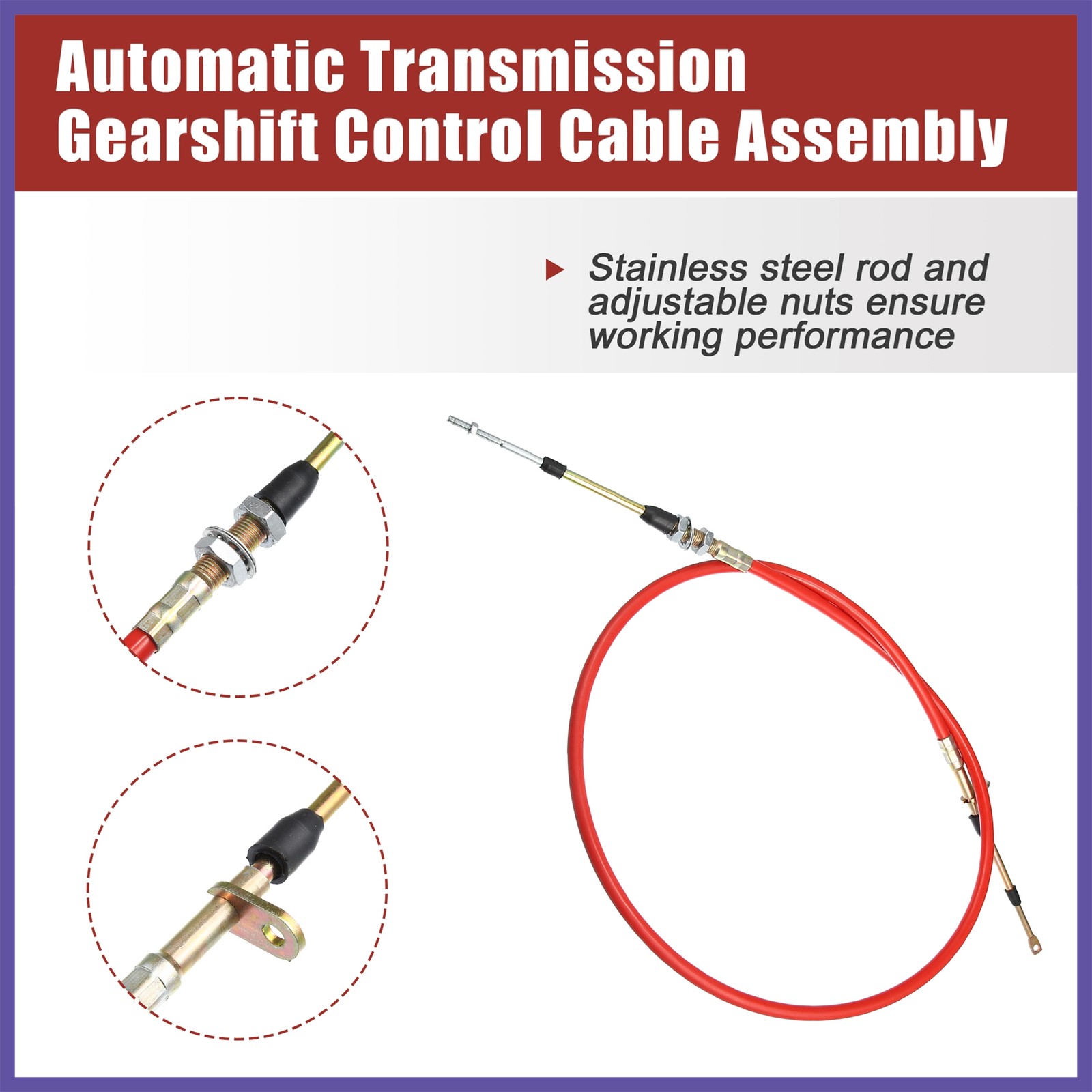 5Ft Automatic Trans Gear Shift Cable 80605 for B&M Shifters w/ Eyelet End