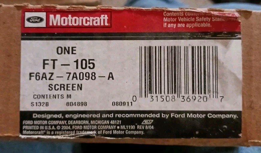 Auto Trans Filter Kit OEM MOTORCRAFT for FORD Lincoln Mercury FT105 W. Gasket