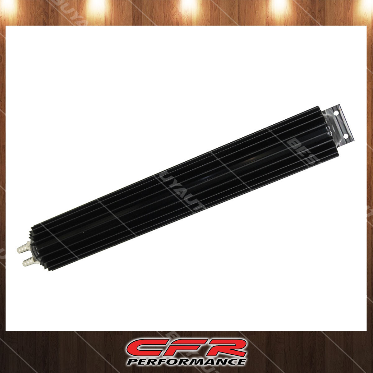 Cobra-Tek Fits 18″ Finned Aluminum Dual Line Transmission Cooler Chevy d Black