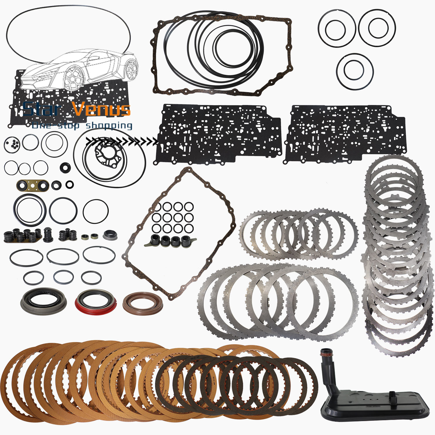 6L90 6L80 Transmission Master Rebuild Kit Steel Friction discs For Chevrolet GM