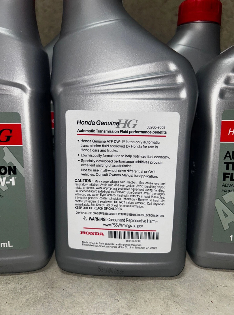 4 QTS ATF DW-1 OEM Honda Automatic Transmission Fluid ACURA SEALED NEW