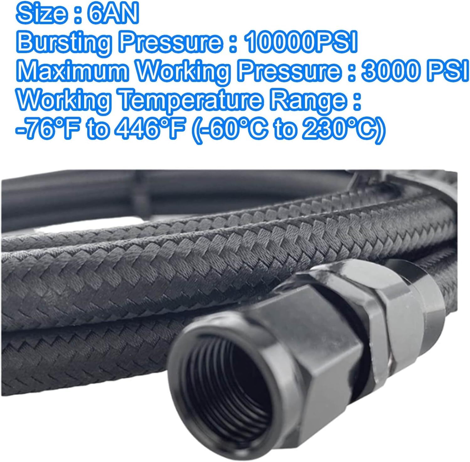 6AN transmission cooler line Compatible with 4L60 700R4 TH350 TH400 Braided Line