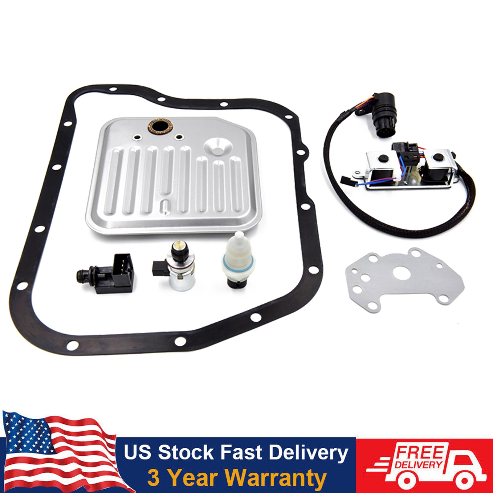 Pressure Solenoid Sensor Transducer Transmission Kit For 2000-On 46RE 47RE 48RE