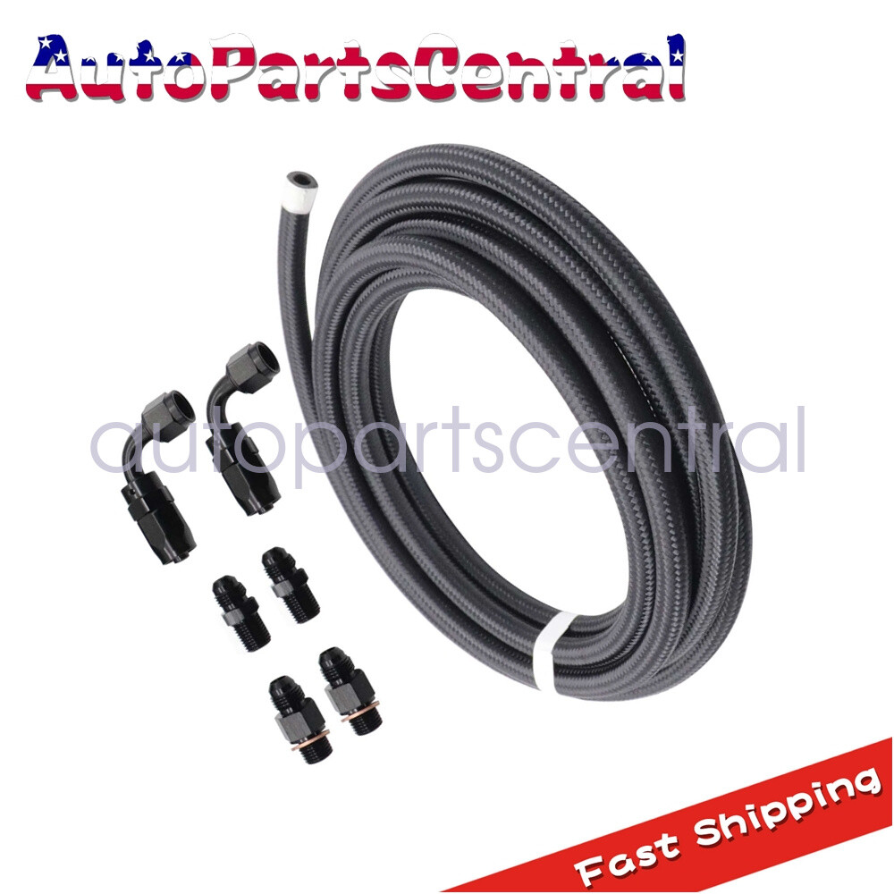 4L60E 4L65E Automatic Transmission Cooler line Kit Black -6 AN Steel Braided