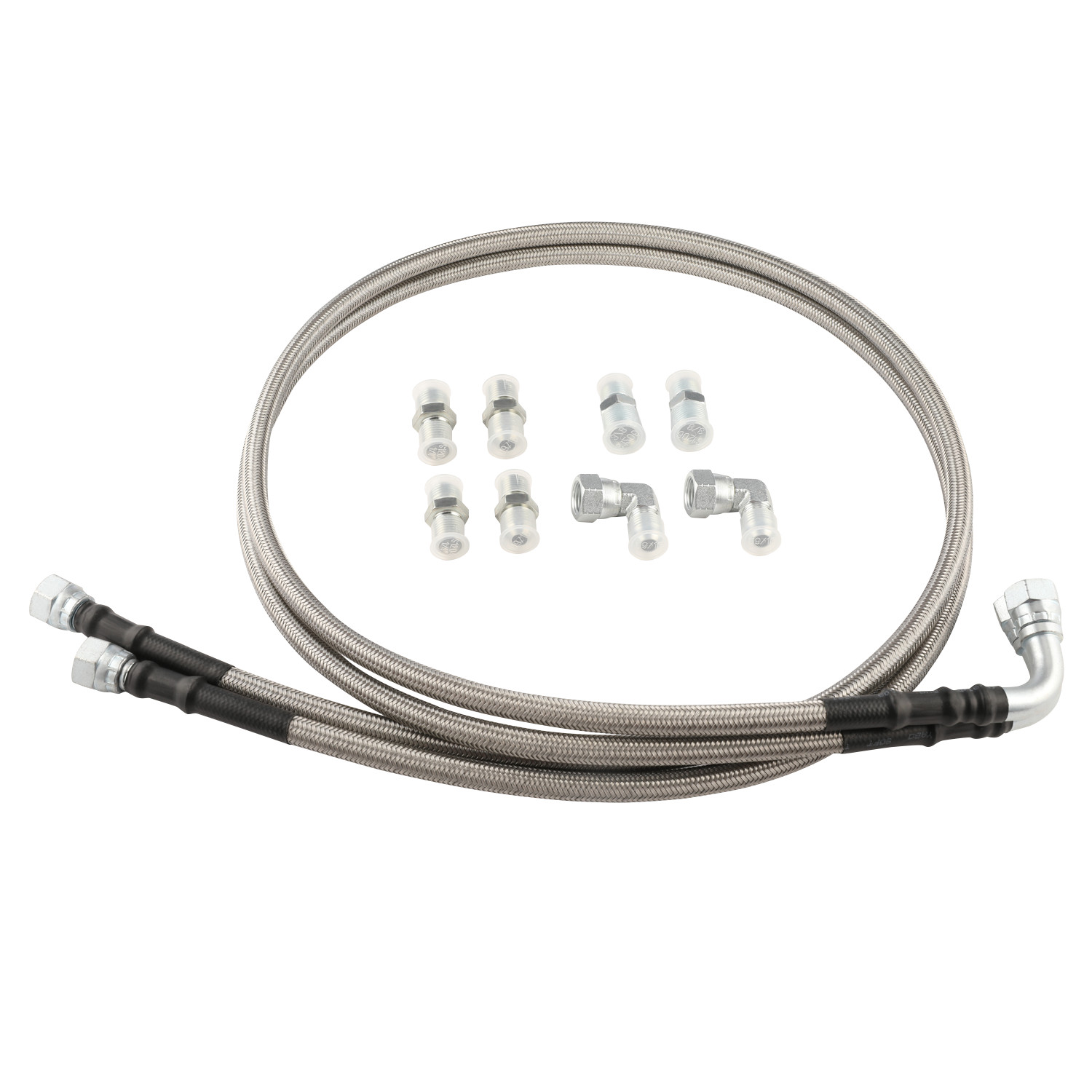 52″ SS Braided Transmission Cooler Lines Kit Fit Chevy Ford Mopar GM GMC Buick
