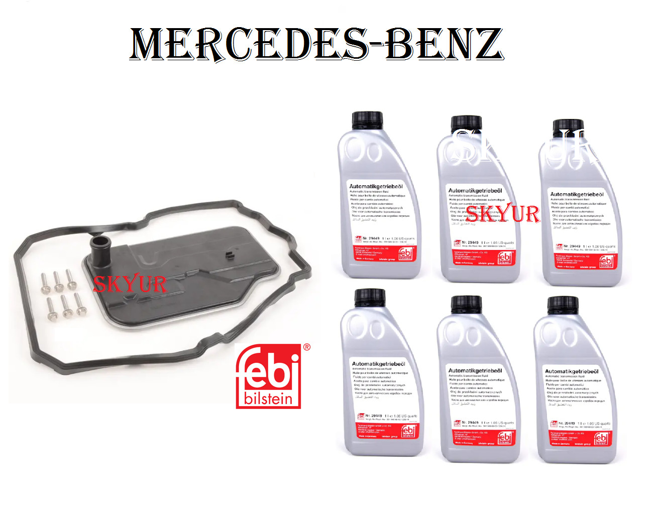 Mercedes 7-Speed Auto Transmission Filter+Gasket+6 Liters Of Fluid Set