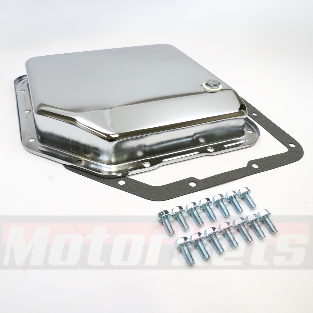 GM Chevy Turbo 350 Chrome Transmission Pan TH-350 Stock Capacity Buick Pontiac