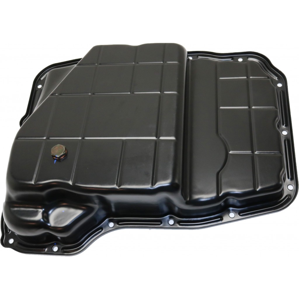 For Jeep Liberty Transmission Pan 2002 2003 w/ Drain Plug Black Steel Material