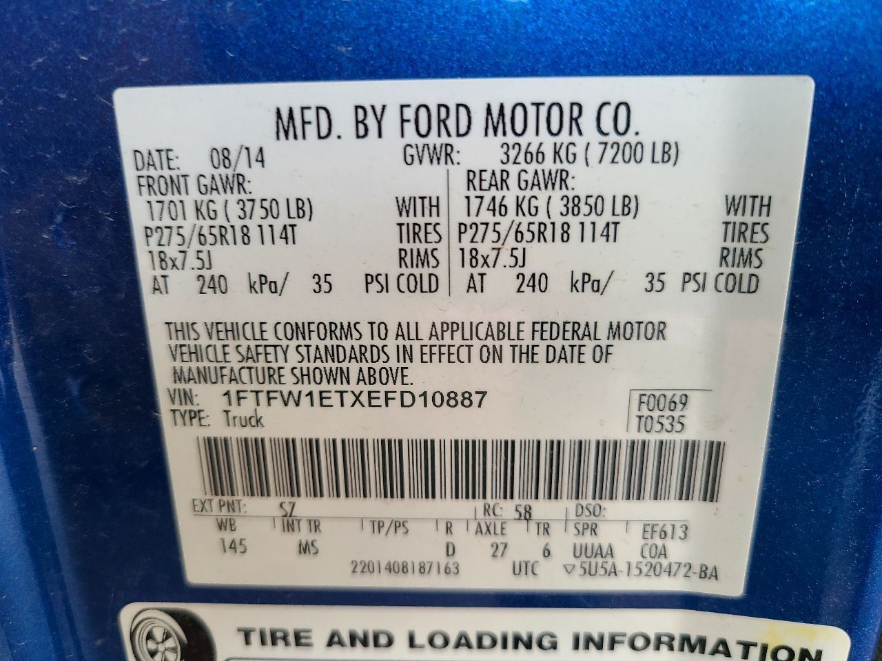 Automatic Transmission 6 Speed 6R80 3.5L Fits 11-14 FORD F150 PICKUP 672472