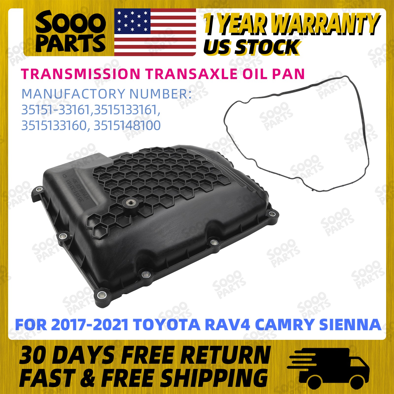 Transmission Transaxle Oil Pan For 2017-2021 Toyota RAV4 Camry Highlander Sienna
