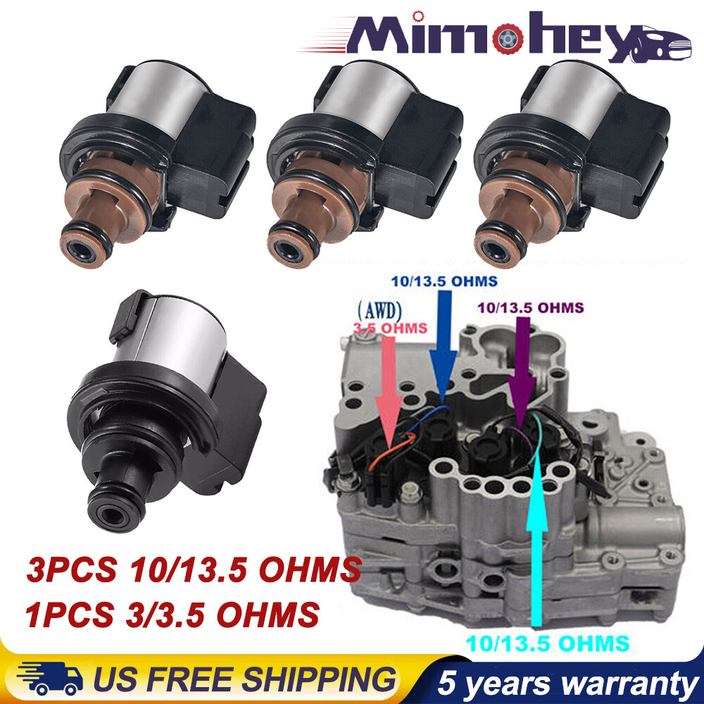 4x Torque Converter AWD Pressure Control & Lock-Up Solenoid For Subaru TR580 690