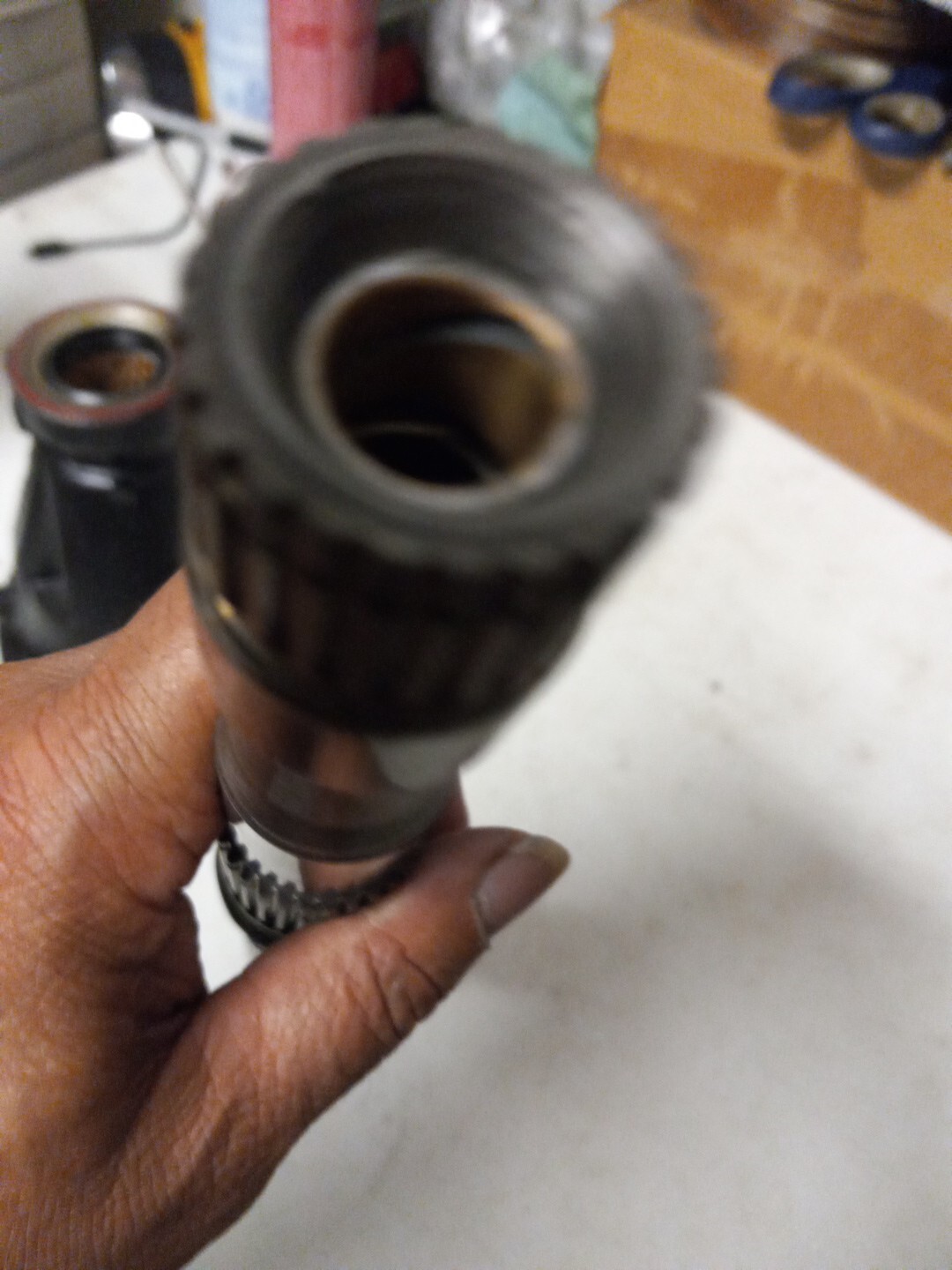 Used TH 350 CHEVY 6 INCH EXTENSION HOUSING W/ OUTPUTSHAFT