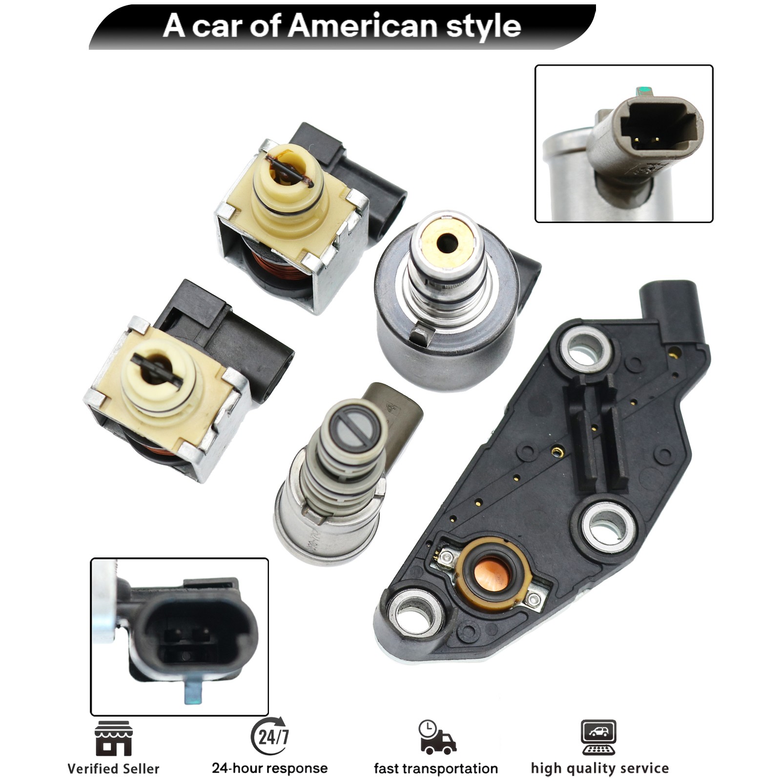 Set of 5 Transmission Solenoid Tcc Shift Epc For Chevrolet Buick 2003-2011 3.5L