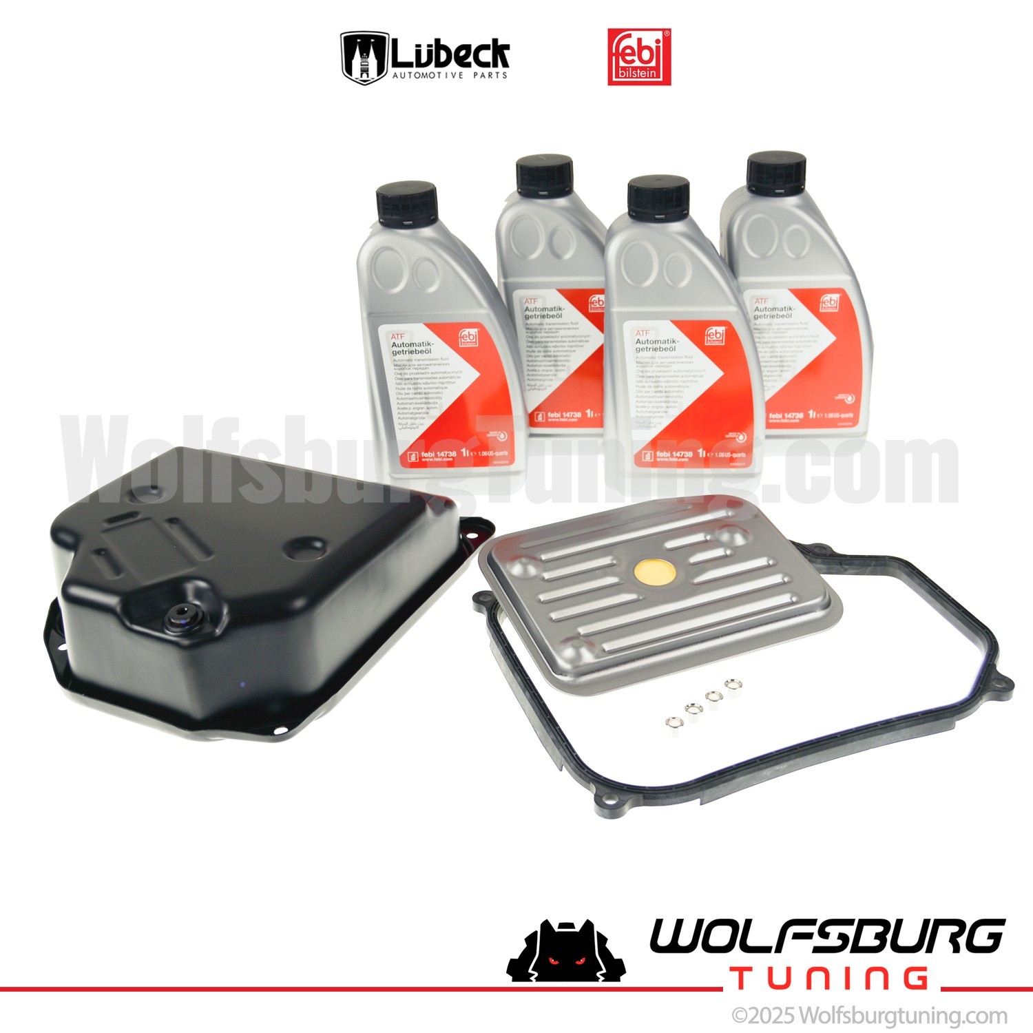 TRANSMISSION OIL PAN w PAN GASKET FILTER FLUID 4 VW Beetle Golf Jetta 94 – 2005