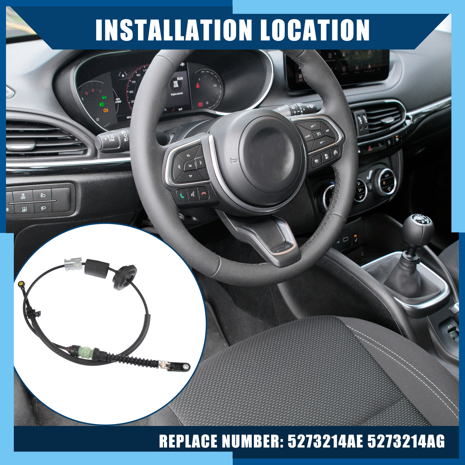 Pack (1) Gearshift Control Cable for Chrysler Sebring 2007-2010