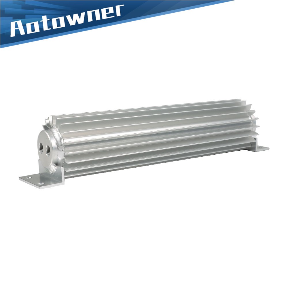 Aluminum Finned Transmission Oil Cooler For Hot Rod Cars Universal 12″ Dual Pass