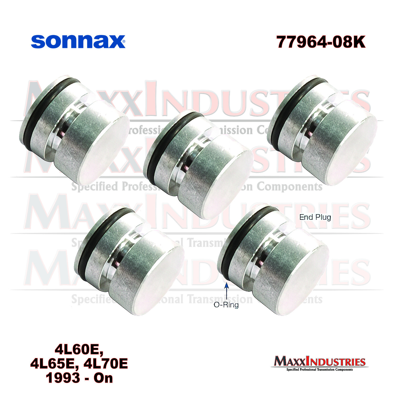 Sonnax 4L60-E, 4L65-E, 4L70-E 3-4 Relay O-Ringed End Plug Kit 77964-08K