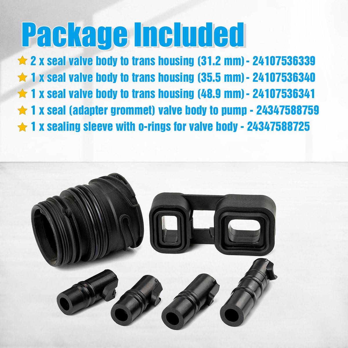 6pcs For BMW Valve Body to case Sleeve Seal kit Mechatronic Kit ZF 6HP19 6HP21