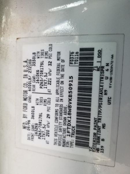 Automatic Transmission 8-280 4.6L 4R70W 4WD Fits 97 FORD F150 PICKUP 1125576