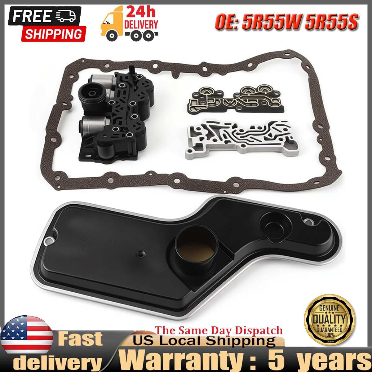 Transmission Shift Solenoid Pack 5R55W 5R55S For 2002-up Ford Explorer 4.0/4.6L.