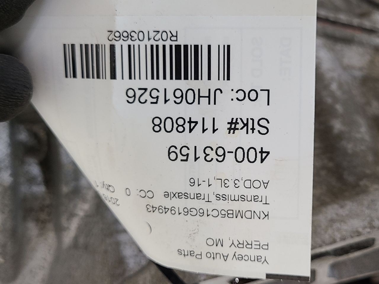 2015 – 2018 Kia Sedona Automatic Transmission 6 Speed 3.3L FWD AOD