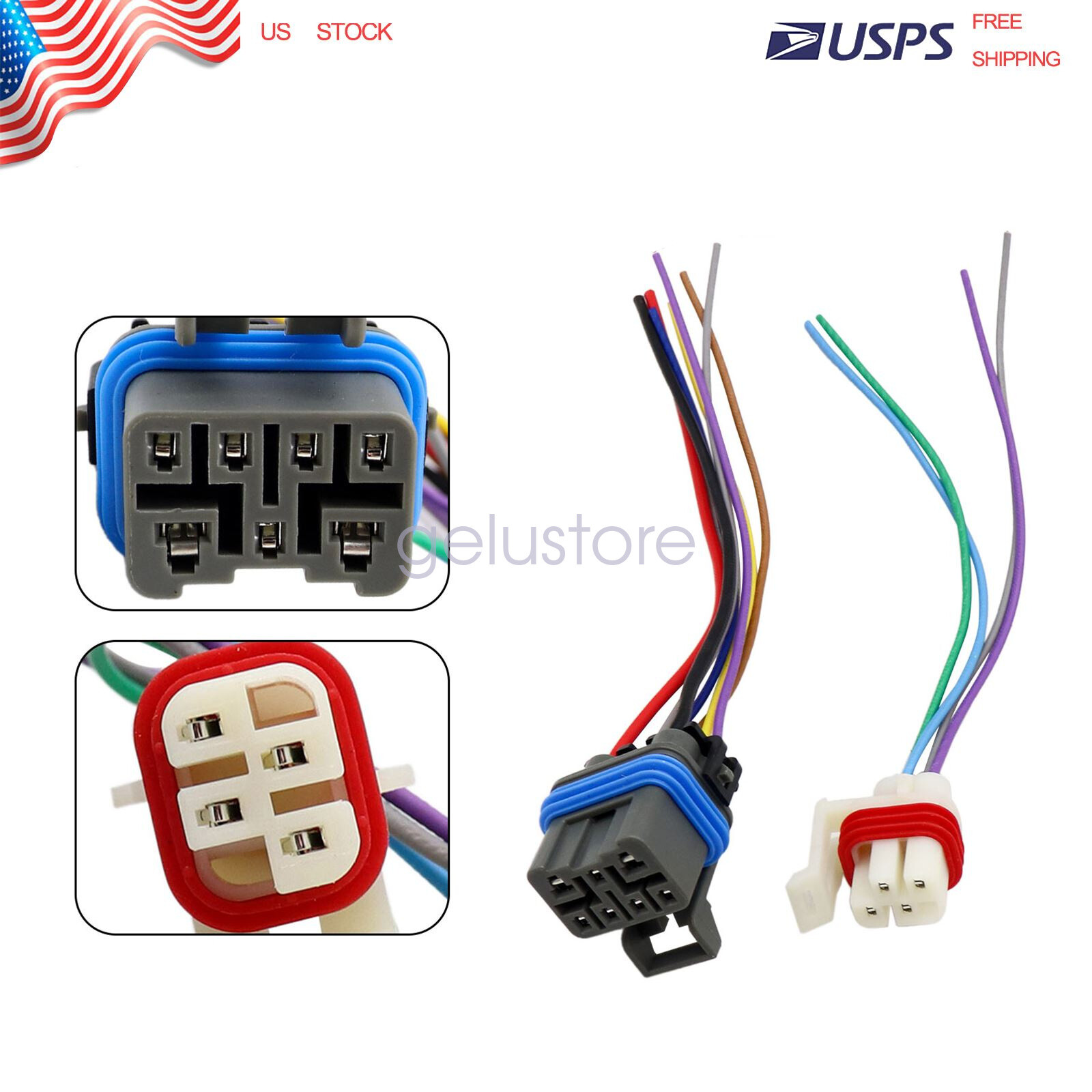 Neutral Safety switch Connector 7PIN & 4PIN Fits GMC Chevy 4L60E 4L65E 4L80E