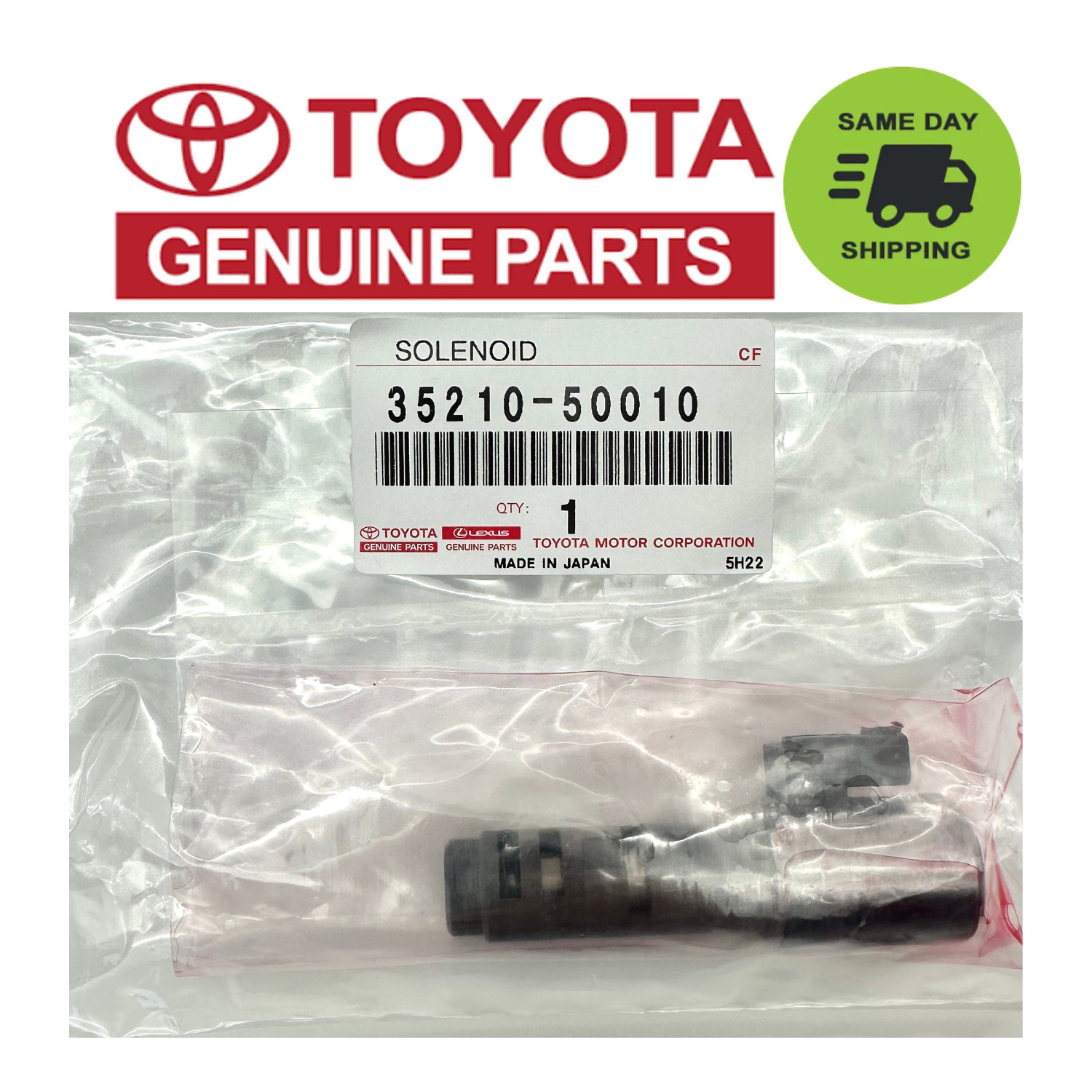 35210-50010 TOYOTA GENUINE SOLENOID ASSY, CLUTCH CONTROL, NO1 3521050010 NEW OEM