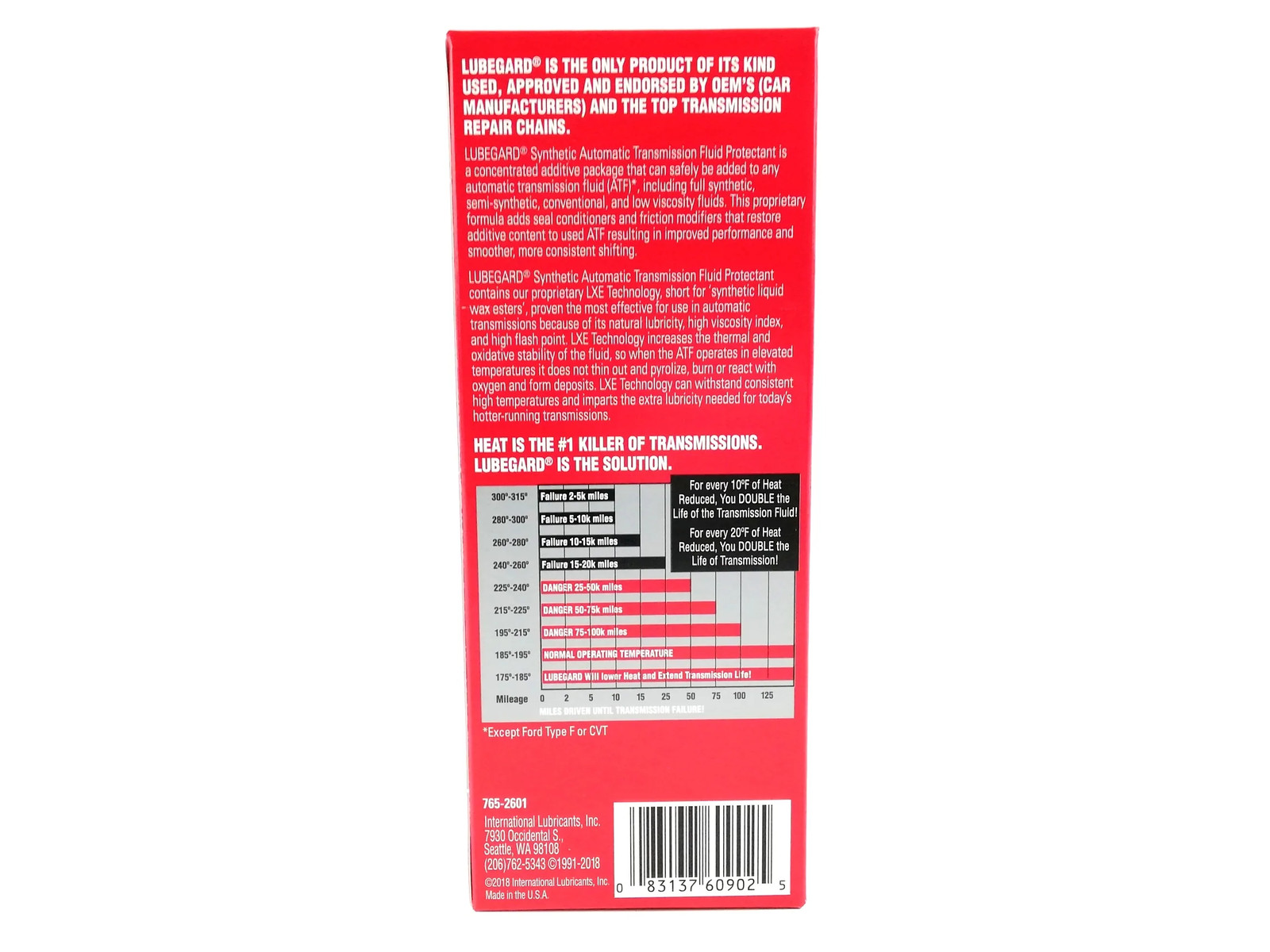 60902 Automatic Transmission Fluid Protectant RED LubeGard