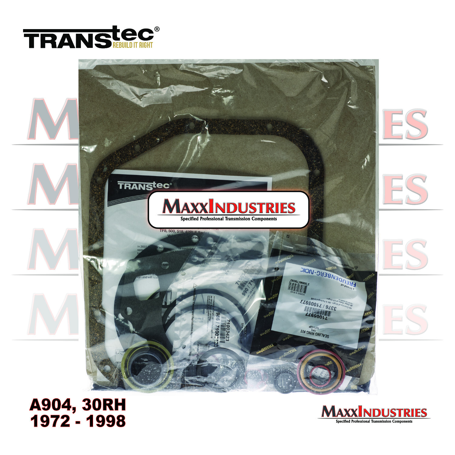A904 TF6 Transmission Rebuilt Kit Transtec Master Kit less Steels 1972 – 1998
