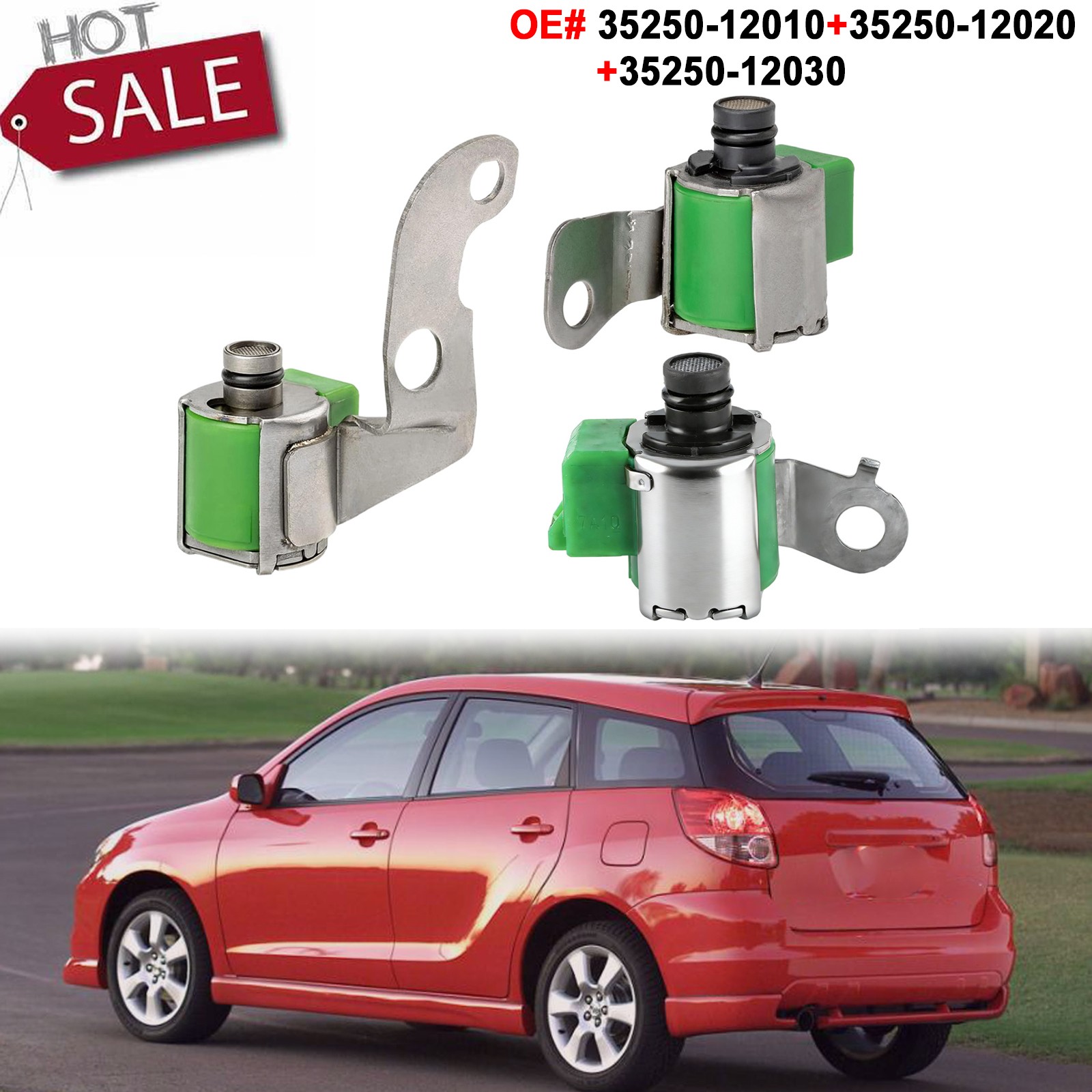 3Pcs S1 & S2 & SL Transmission Shift Solenoid Kit For Toyota Corolla 1.8L Matrix