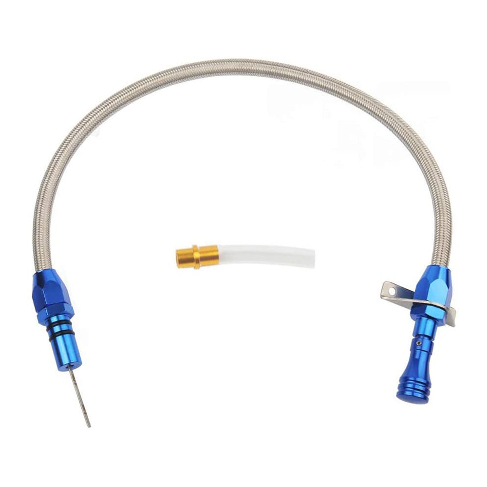 Flexible Stainless Transmission Dipstick For Chevy TH-350/TH-400 Firewall Mount