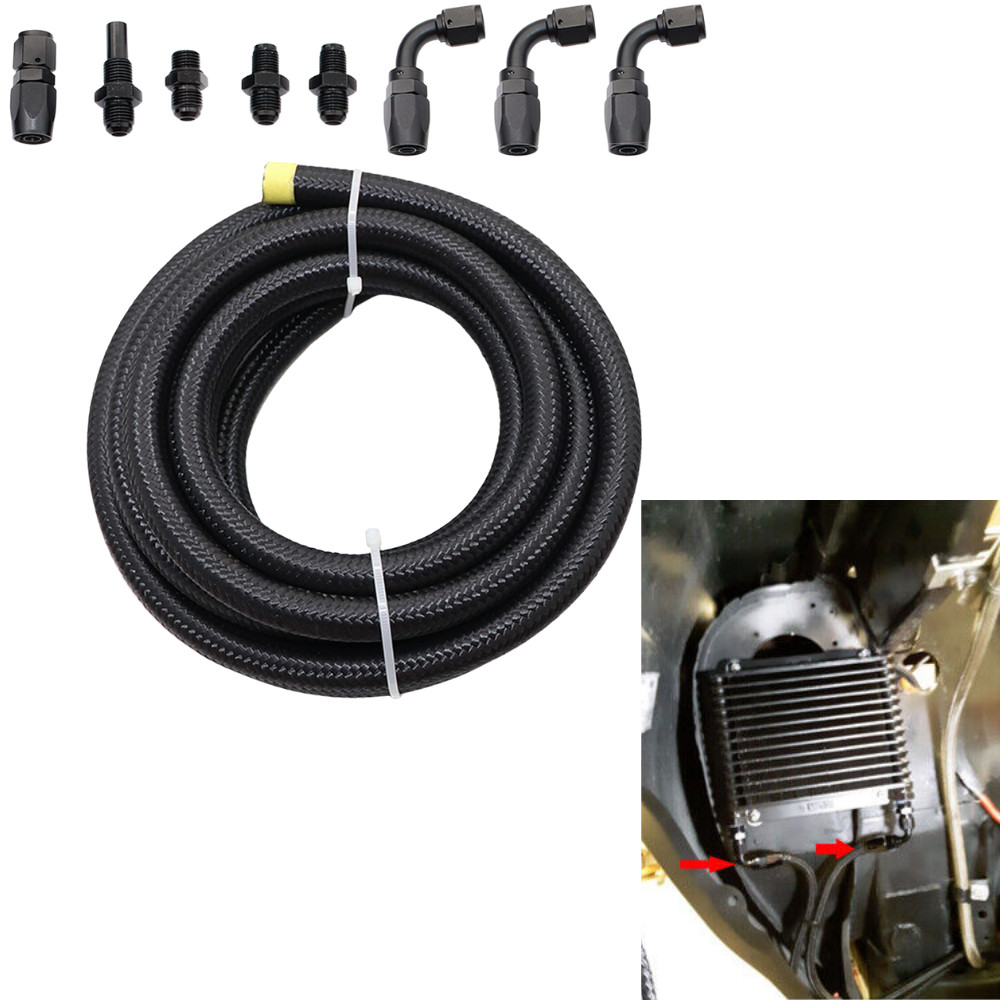 Automatic Transmission Cooler Line Kit for GM 4L80E 6AN Nylon Steel Braided Line