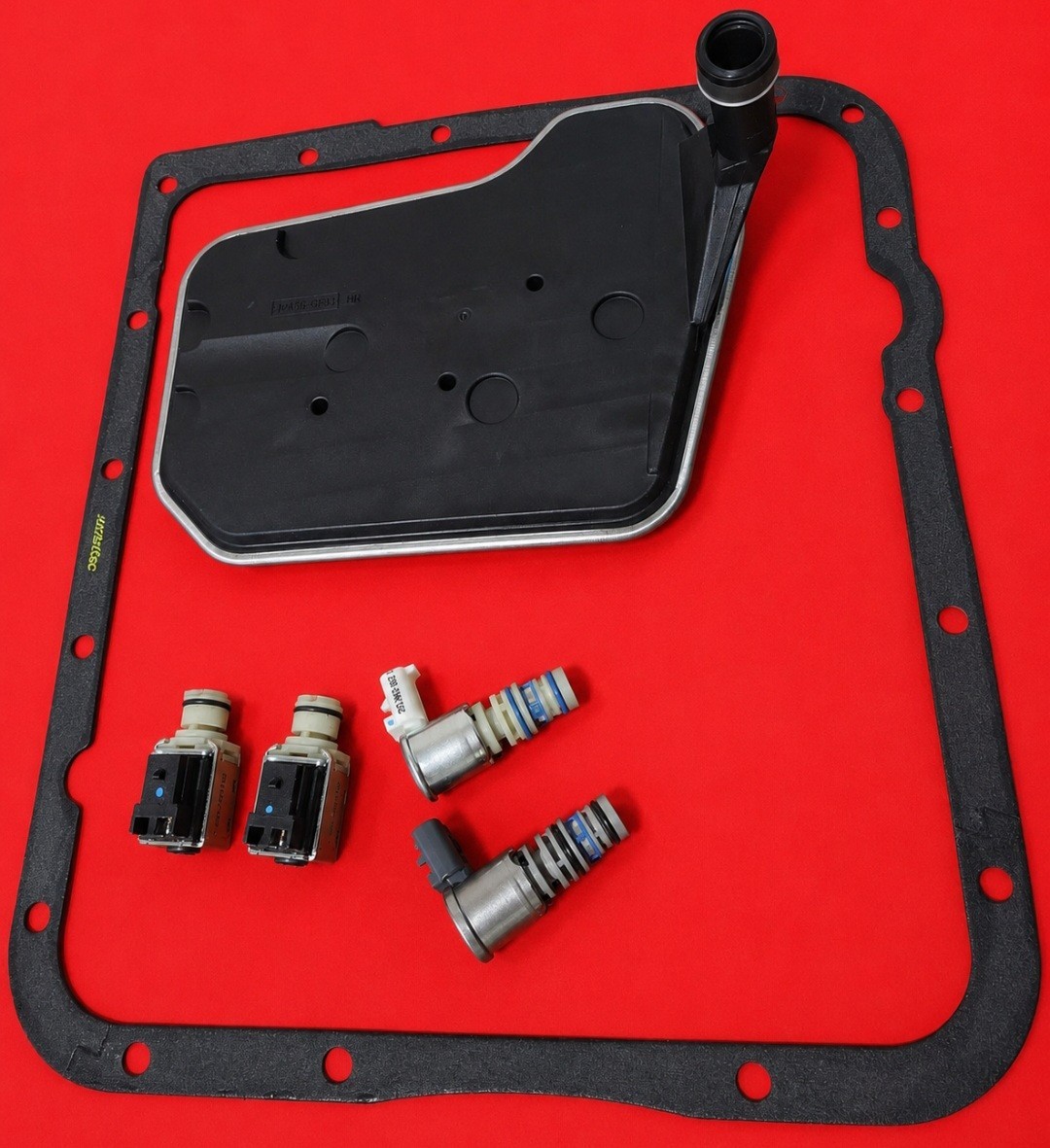 4L60E Transmission Filter Kit (FIBER) & Solenoids 3-2 Down Grey & White 0E + AB