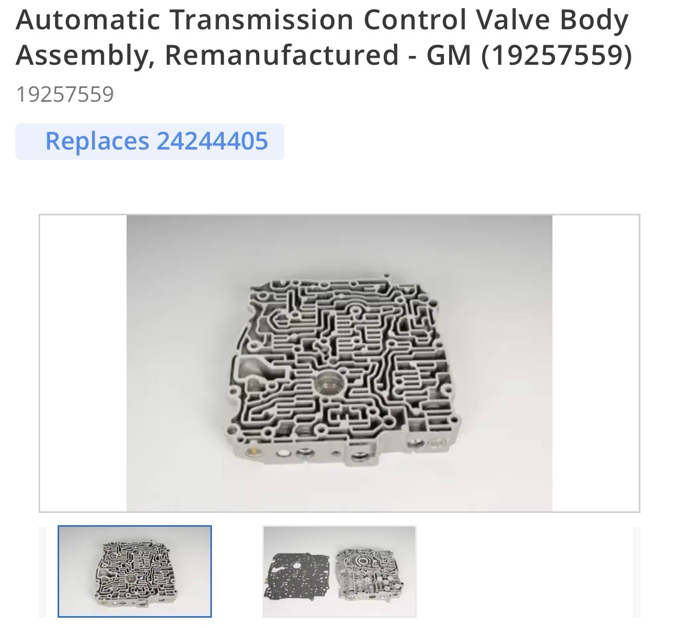 Remanufactured By GM OEM 24244405 Main Control Valve Body General Motors New