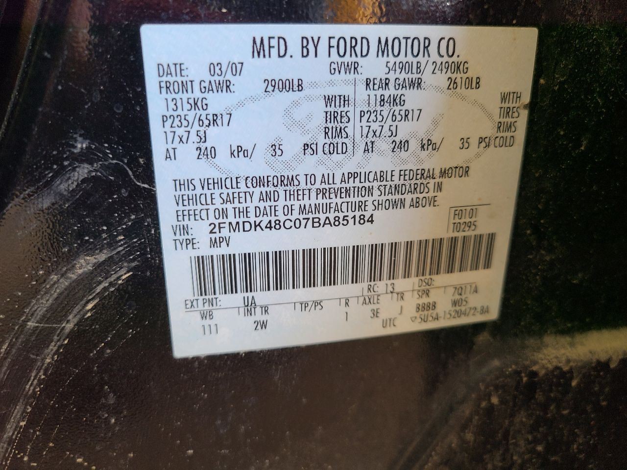 Automatic Transmission AWD Without Sport Package Fits 07-09 EDGE 663094