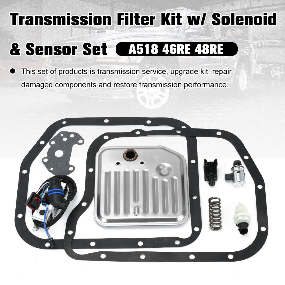 For Dodge Ram 2000-Up A518 46RE 48RE Transmission Filter Kit Solenoid & Sensor