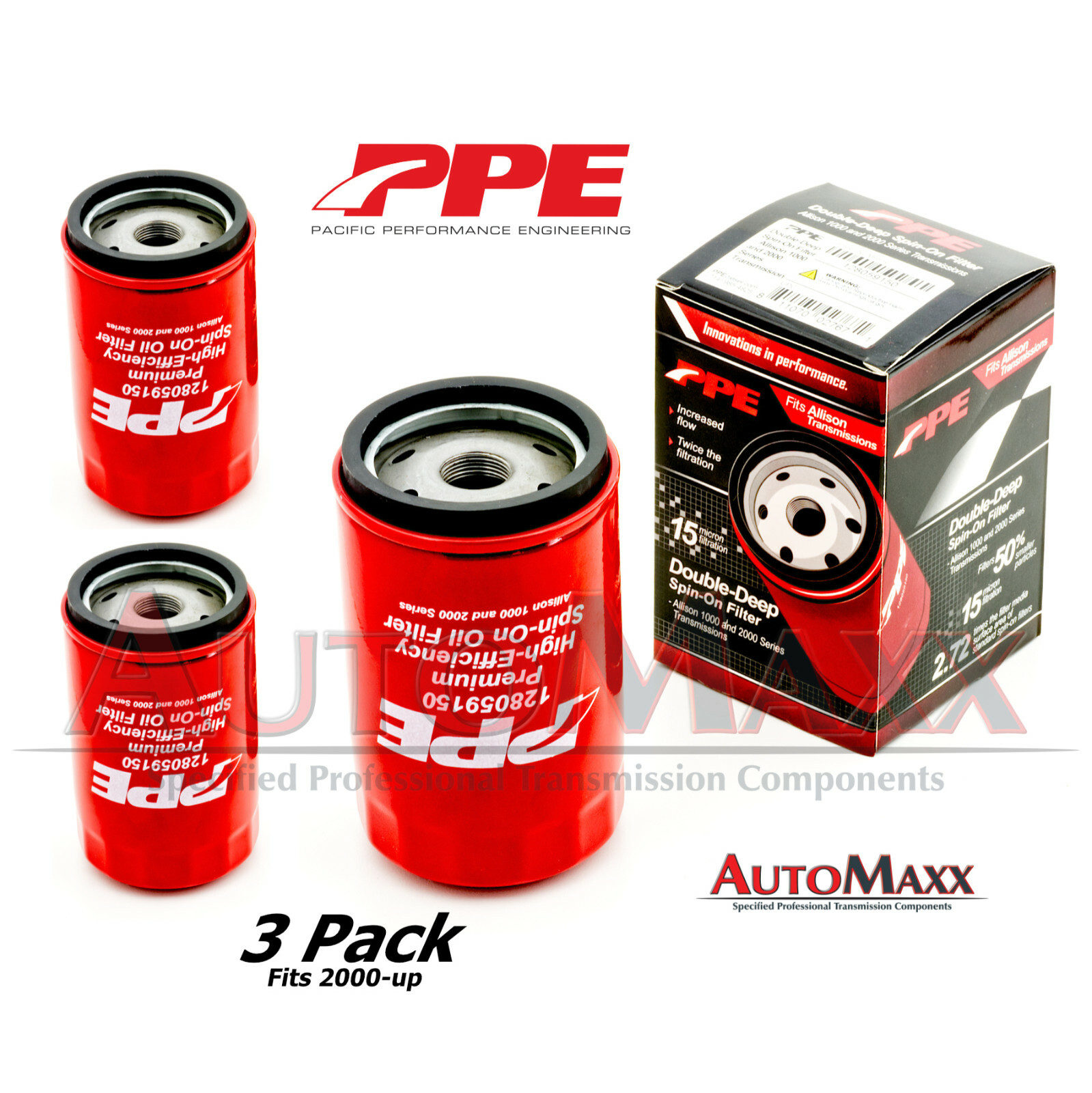 2000-up Allison Transmission 1000 Oil Filter 3-Pak PPE Chevy GMC Duramax Diesel