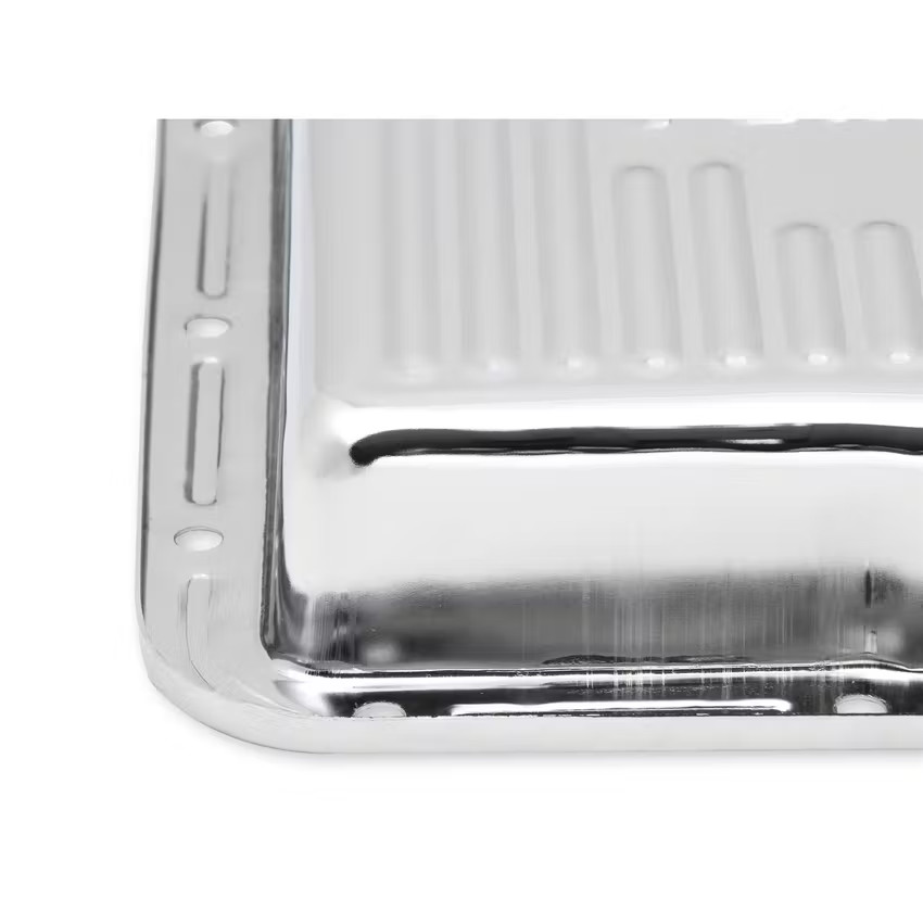 GM Chevy Powerglide Chrome Steel Transmission Oil Pan Kit W/ Gasket & Bolts