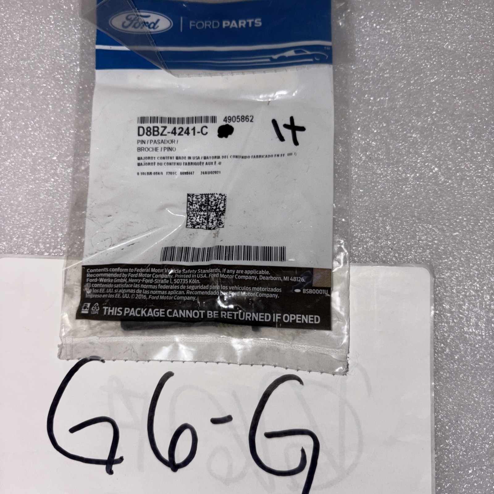 Genuine Ford Lock Pin D8BZ-4241-C (1 Pin)