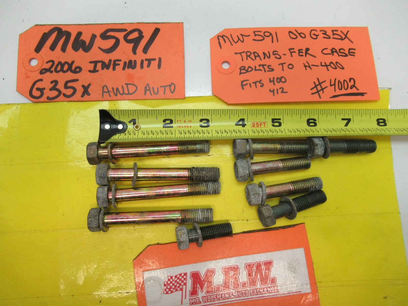TRANSFER CASE BOLTS BOLT TO TRANSMISSION AUTOMATIC AUTO AT for 06 INFINITI G35