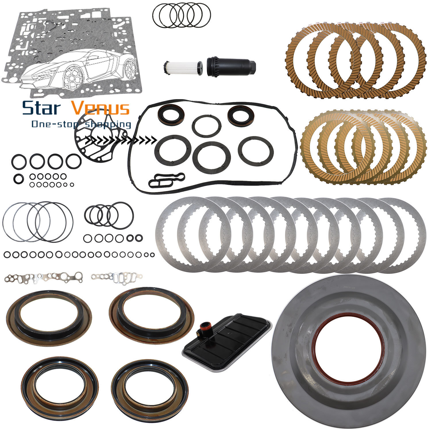 MPS6 6DCT450 Auto Transmission Master Rebuild Kit Filter&Piston for FORD VOLVO