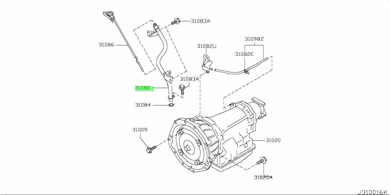 NISSAN Genuine 31080-EY00B Skyline Pipe Assembly Oil Charging Car Parts OEM
