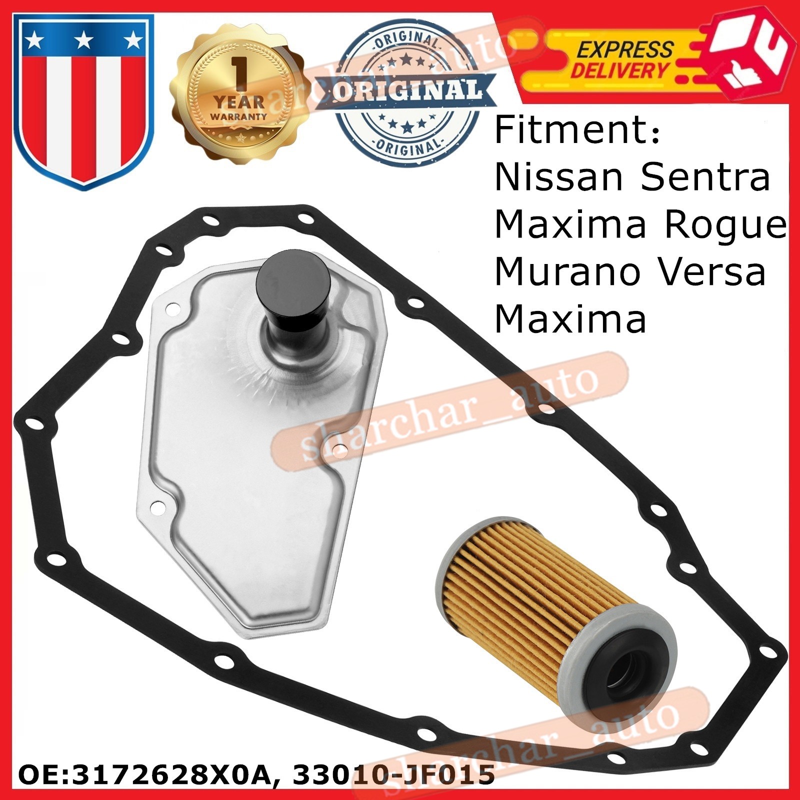 Transmission Oil Filters W/Pan Gasket Fit NISSAN SENTRA VERSA 2012-19 33010JF015