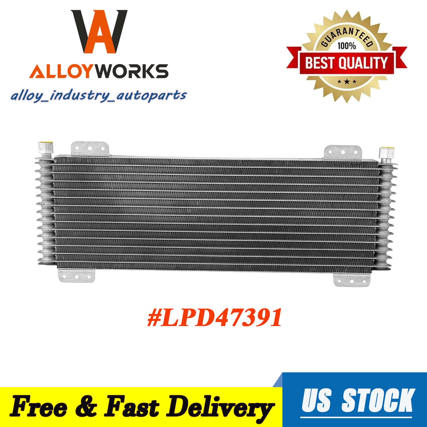 ALLOYWORKS Transmission Oil Cooler 40k For Heavy Duty 40,000 GVW Max #LPD47391